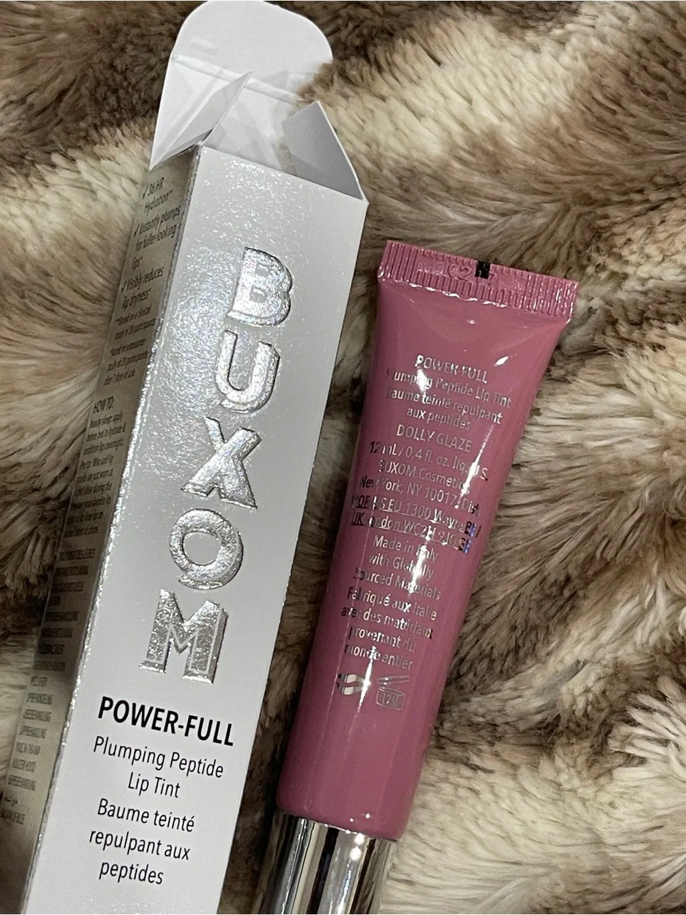 BUXOM Power-full Plumping Peptide Lip Tint in Dolly Glaze NEW